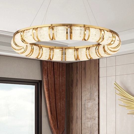 Люстра подвесная, медная, Elaxor, металл, 60*10 см, LED