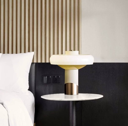 Настольная лампа STEEL 40*42, белый, металл, стекло