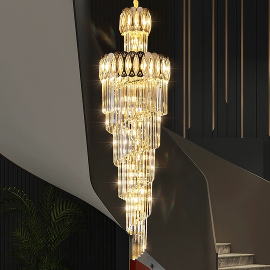 Люстра подвесная, золото, кристалл, RUFUS 80*300 металл, E14.