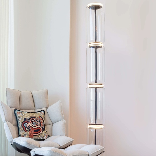 Торшер черный Elumine, 28*28*128 см, LED, Е27, металл, 20 Вт