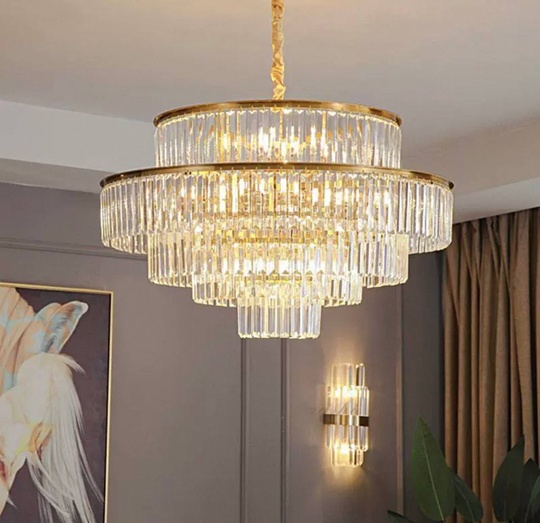 Люстра подвесная, золотой, стекло, AYAL 80*50, металл, E14.