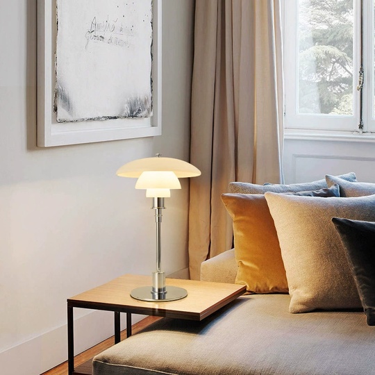 Настольная лампа BERT 45*65, серебро, стекло, Е14.