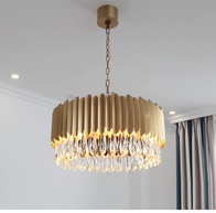 Люстра подвесная, золото, хрусталь, LUCY 50*30, металл, E14.