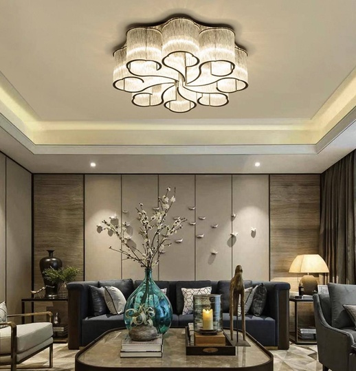 Люстра подвесная, хром, ПММА, KASIA 60*24, металл, E14.