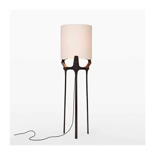 Торшер, черный, белый Lanton 48*164, светодиодный, E27, металл, ткань