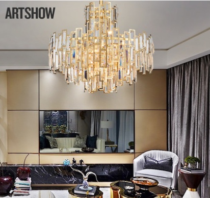 Дизайнерский светильник Arivon 100*55 см, светодиодный, LED, нержавеющая сталь, хрусталь