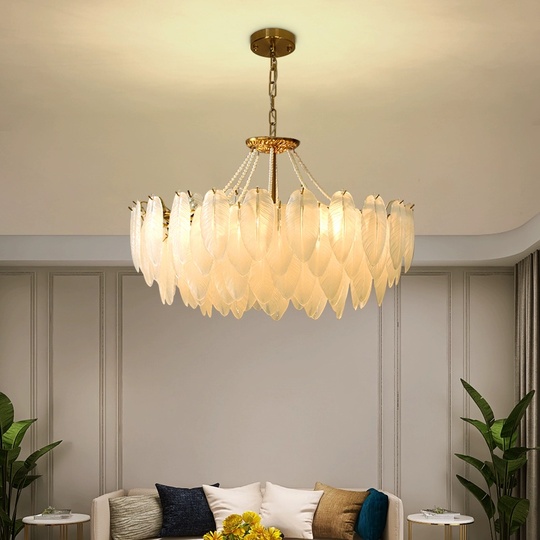 Люстра подвесная EZGI 50*40 золото, стекло, металл, Е14.