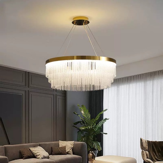 Люстра подвесная, медный, ПММА, IVOR 80*29 металл, LED.