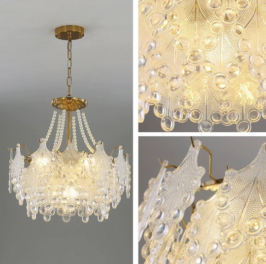 Люстра подвесная, медный, стекло, TASTEHOLDER 50*26, металл, E14.