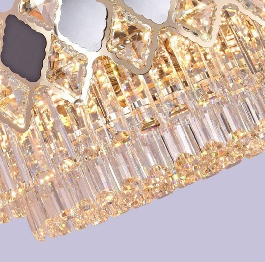 Люстра подвесная AKEL 80*32 золото, стекло, металл, Е14.