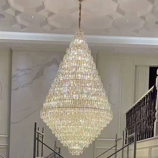 Люстра подвесная, золото, кристалл, QANTA 120*170 металл, E14.