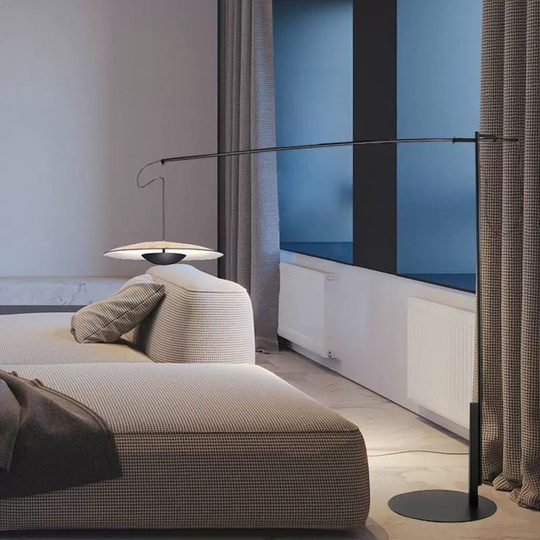 Торшер, черный, бежевый Shado 172*180, LED, металл, ПММА