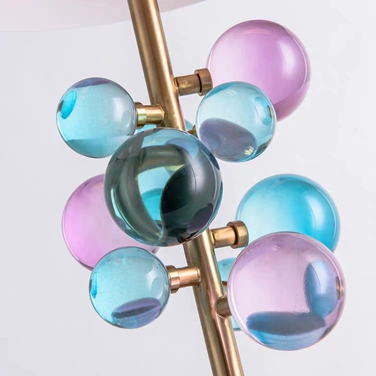 Торшер белый, золото Lume, 45*45*158 см, светодиодный, Е27, мрамор, 15 Вт