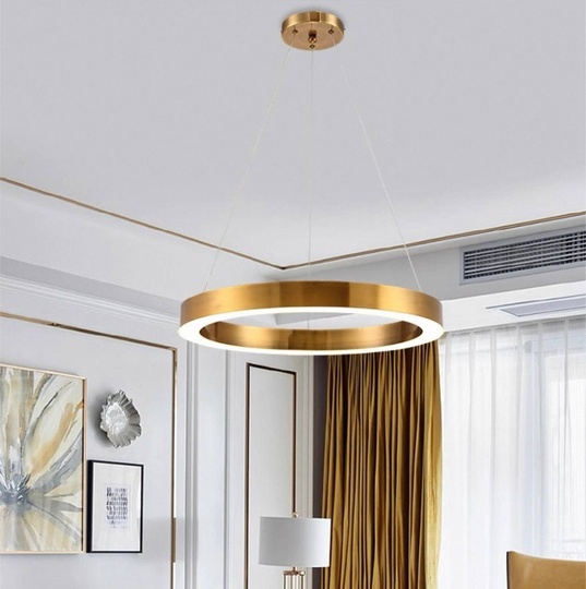 Люстра подвесная, медь, ПММА, CHARLEY 60*5 металл, LED.