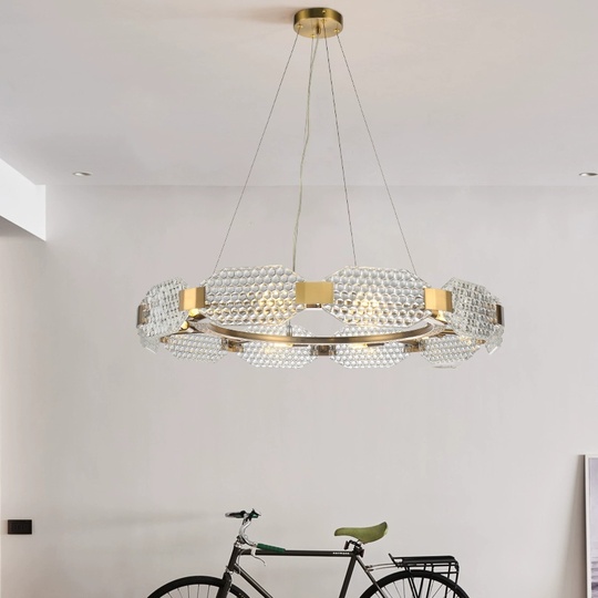 Светильник подвесной бронза Airquix, металл, стекло, трос 100 см, 50*15 см, G9