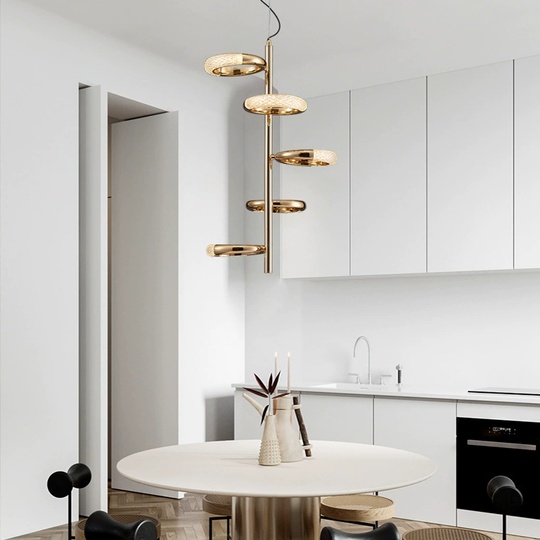 Светильник подвесной золотой Astrallax, металл, 33*73 см, LED