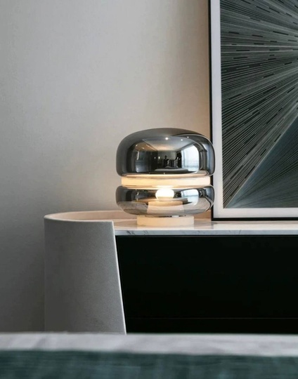 Настольная лампа ALFIE 32*30, дымчатый пепел, смола, GU5.3.