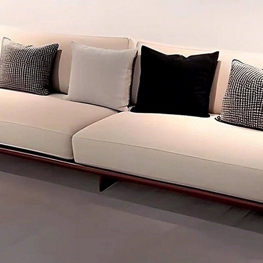 Прямой диван Moore черный орех, ткань, 240*80*75 см