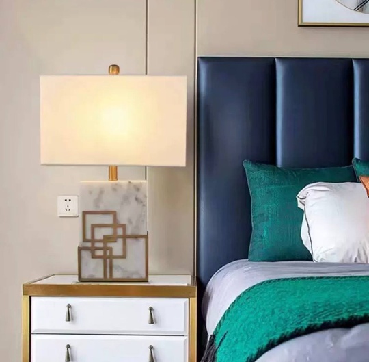 Настольная лампа DIADEM 38*55, белый, камень, металл