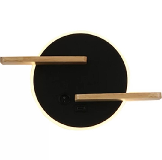 Настенный светильник, Бра, GABE 30*19, черный, дерево, металл, LED.