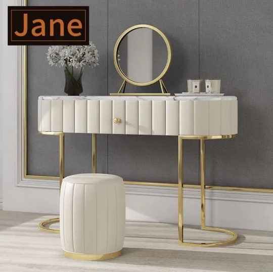 Туалетный столик Jane с пуфиком и зеркалом, 110х48х80 см