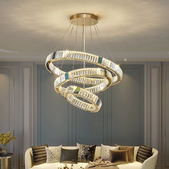 Люстра подвесная, золотой, хрусталь, AYSOY 80*100*120, металл, LED.