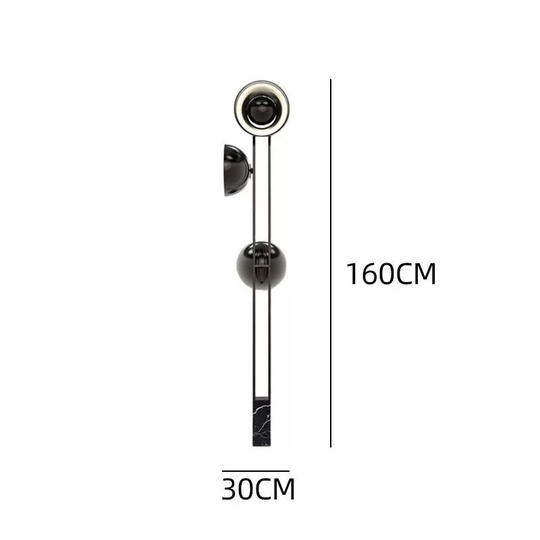 Торшер черный Elurian, 30*160 см, LED, E27, мрамор, 10 Вт