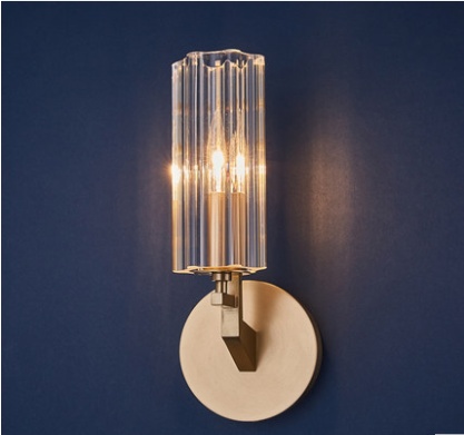 Дизайнерские светильник медь 12*30 см, led, E14, медь, хрусталь