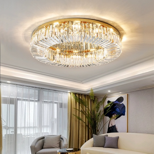 Потолочный светильник, золото, кристалл, ABIGAIL 100*15 металл, E14.