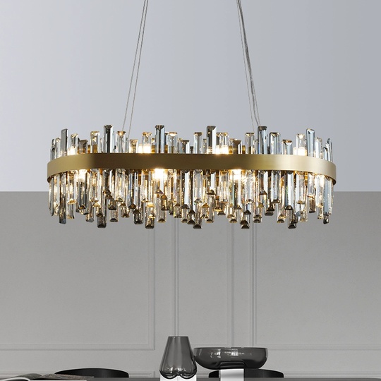 Люстра подвесная, медный, кристалл, CHIC 90*25, металл, E14.