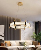 Люстра подвесная, золото, кристалл, ARCHIE 60*18, металл, LED.