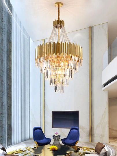 Люстра подвесная, золото, кристалл, BISCUIT 100*180 металл, E14.