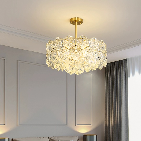 Люстра подвесная, медь, стекло, AZER 43*30, металл, Е14.