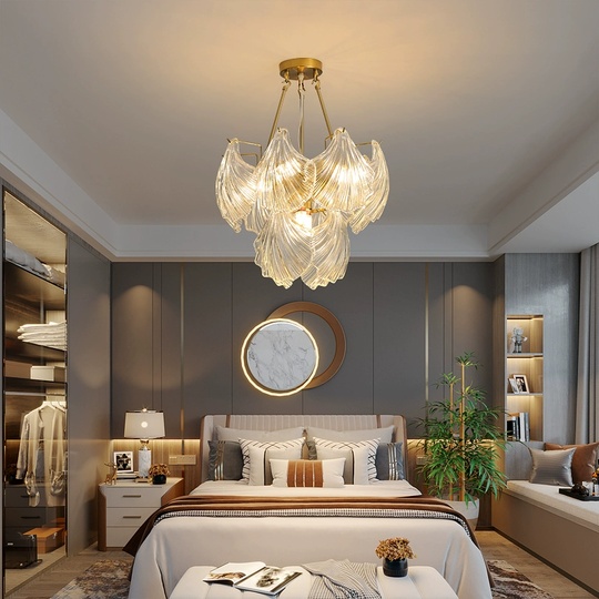 Люстра подвесная, медь, стекло, GUNEL 45*38, металл, Е14.