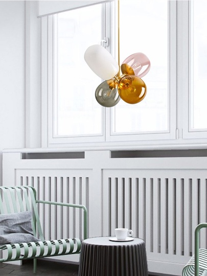 Дизайнерский светильник золотой Gulio, 50см, e27, металл, стекло, модерн