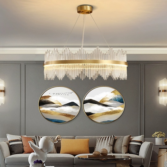 Люстра подвесная, медная, стекло, DICLE 40*26, металл, LED.