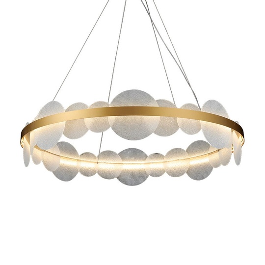 Люстра подвесная, золото, ПММА, REBECKA 100*16, металл, LED.