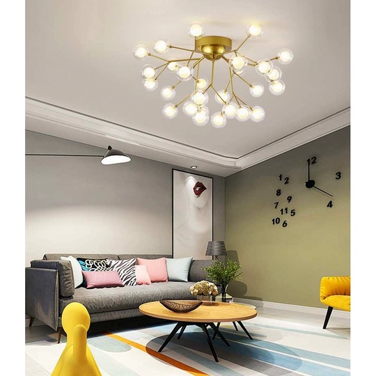 Люстра золотая Elomtra, металл, стекло 88*57 см, G4