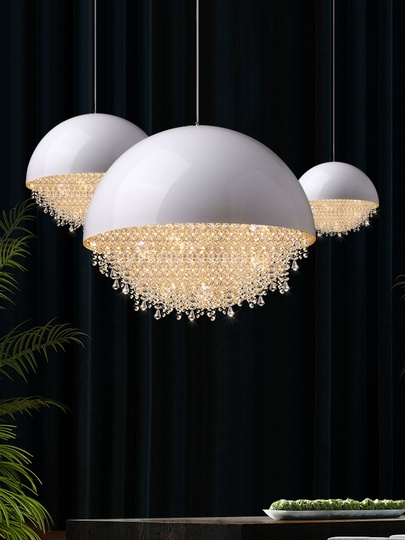 Люстра подвесная, серебро, белый, кристалл, SALENA 60*68 металл, LED.