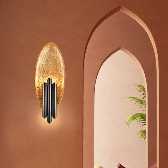 Настенный светильник, Бра, MALCOLM 17*45, золотая фольга, металл, G9.