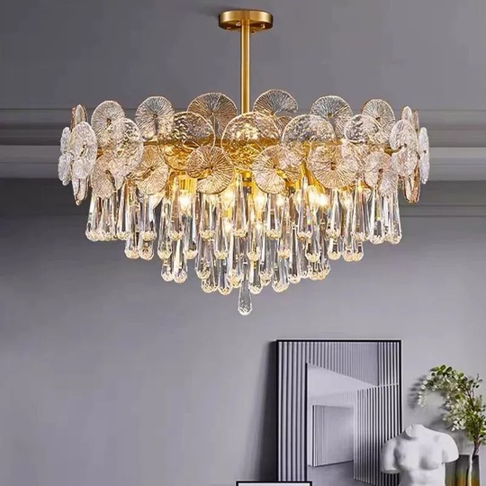 Люстра медная Alivora, медь, трос 50 см, 100*45 см, подвесная, Е14, 8 Вт