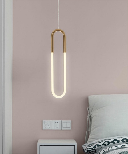 Подвесной светильник золотой, 60*14 см. Rudi Loop - 11 Вт