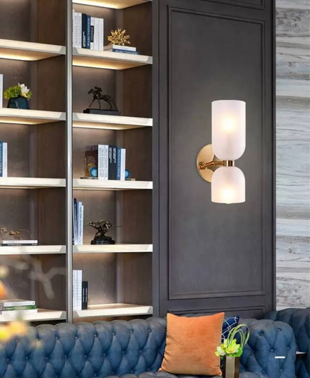 Настенный светильник, Бра MARSHALL 14*35, белый, металл, стекло, Е14.