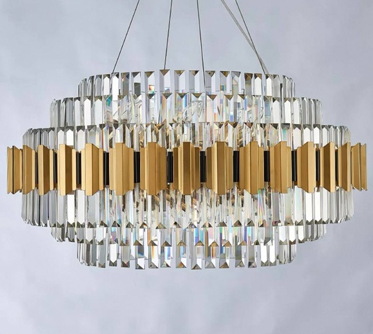 Люстра подвесная, бронза, хрусталь, MELINDA 100*40, металл, E14.