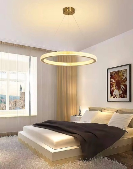 Люстра подвесная, медь, ПММА, SIMBA 40*4 металл, LED.