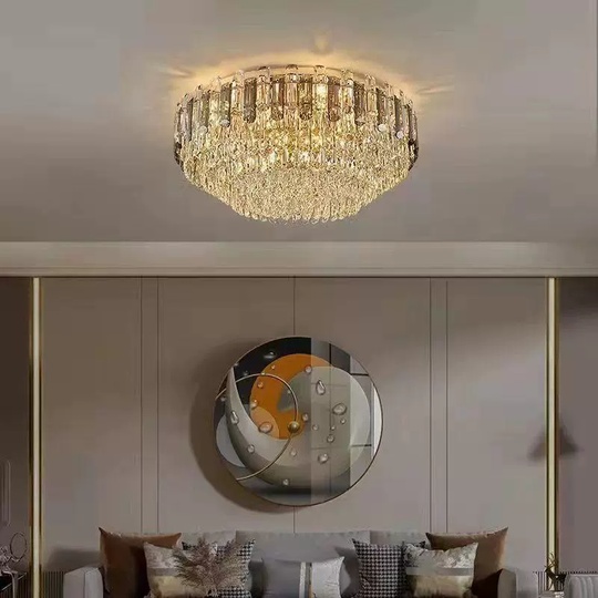 Потолочный светильник, медь, хрусталь, DIANA 50*26 металл, Е14.