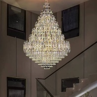 Люстра подвесная, золото, кристалл, QANTAS  100*138 металл, E14.