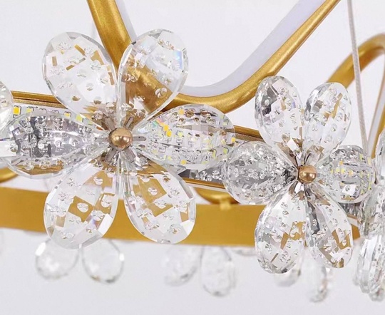 Люстра подвесная, золото, хрусталь, NOAH 60*20, металл, LED