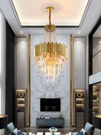 Люстра подвесная, золото, кристалл, BISCUIT 80*120 металл, E14.