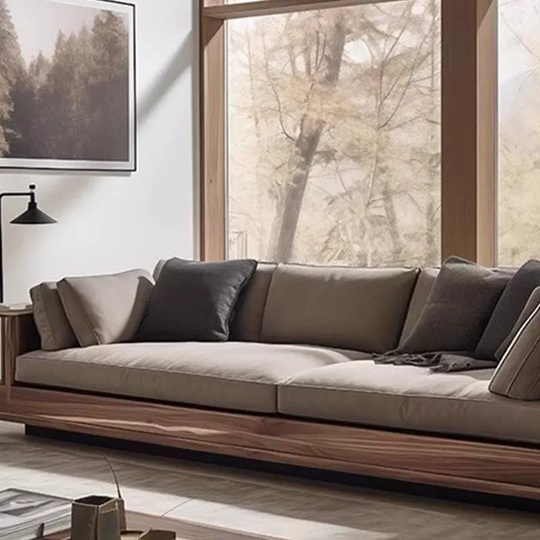 Прямой диван Alfred темный орех, ткань, 240*80*65 см